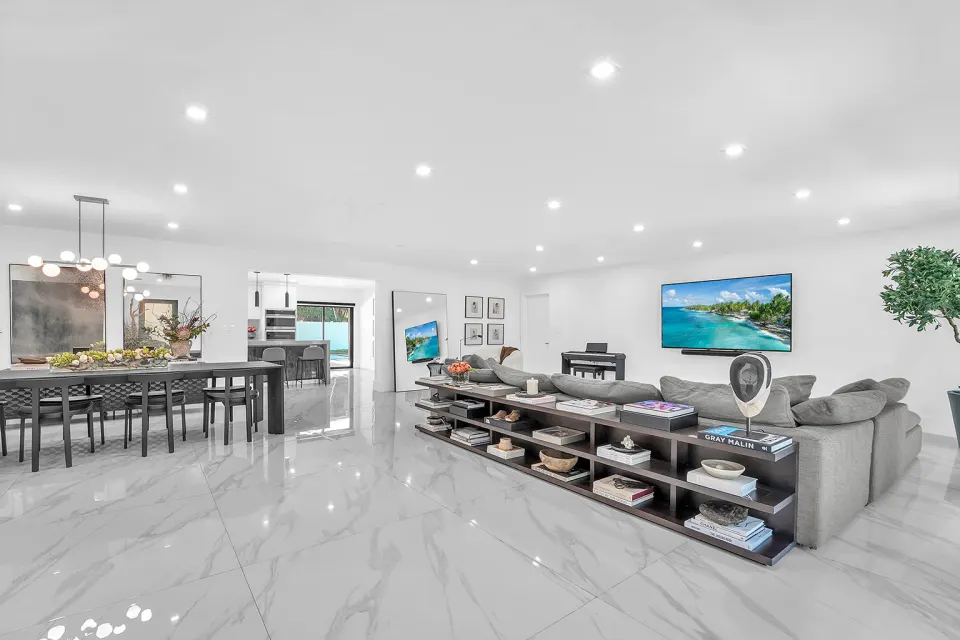 Open-concept living and dining