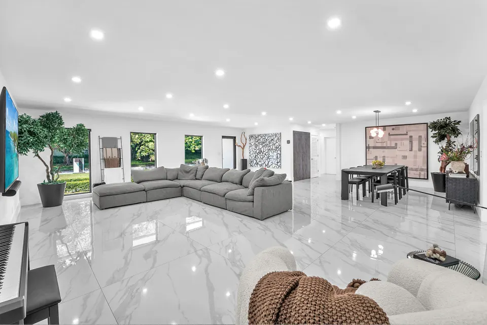 Open living space with natural light